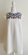 Cabo Embroidered Dress - Blue Brown