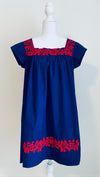 Lola Embroidered Dress - Navy